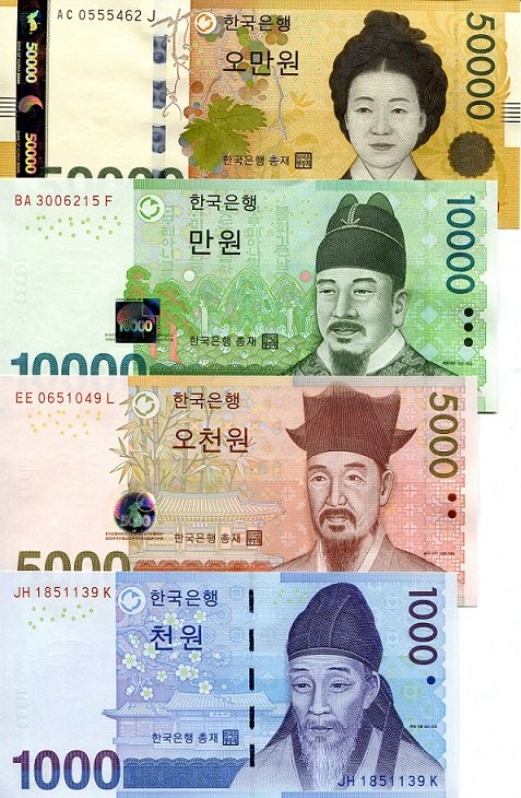 tiền giấy của Hàn Quốc