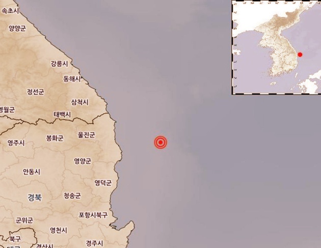 Trận động đất mạnh 3.8 độ richter đã xảy ra vào sáng nay ngoài khơi Hàn Quốc