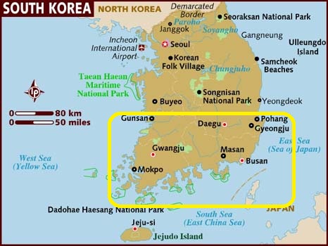 miền nam Hàn Quốc