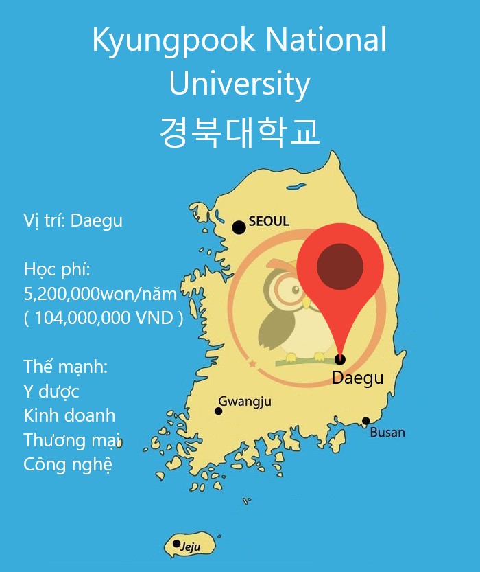 Bản đồ đại học quốc gia Kyungpook: vị trí, học phí, thế mạnh