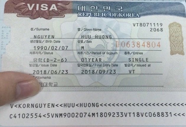 Visa D2-6 Của cty du học KNET làm cho sinh viên sang Hàn học