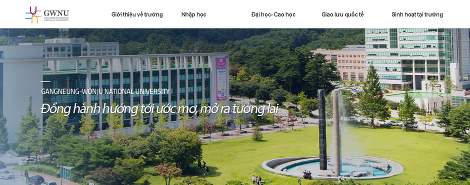 Website đại học Gangneung-Wonju National University ưu tiên dịch tiếng Việt