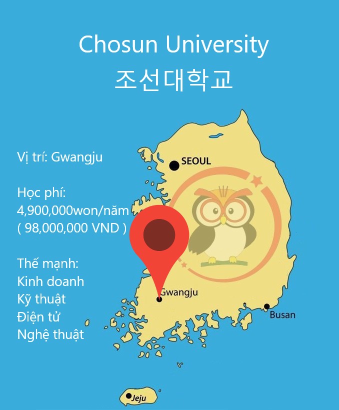Bản đồ đại học Chosun: vị trí, học phí, thế mạnh