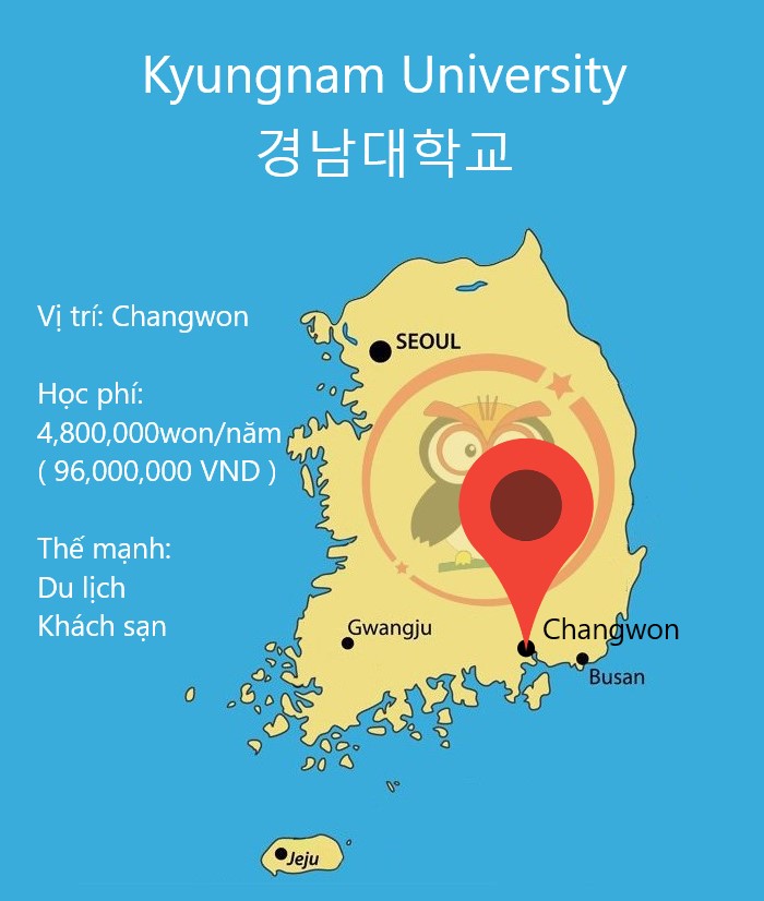 Bản đồ đại học Kyungnam: Vị trí, học phí, thế mạnh