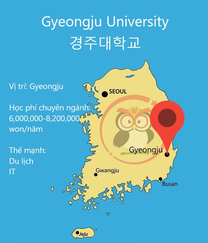 Bản đồ đại học Gyeongju: vị trí, học phí, thế mạnh