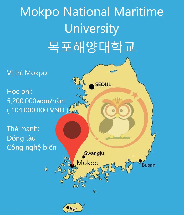 Bản đồ đại học hàng hải Mokpo: vị trí, học phí, thế mạnh