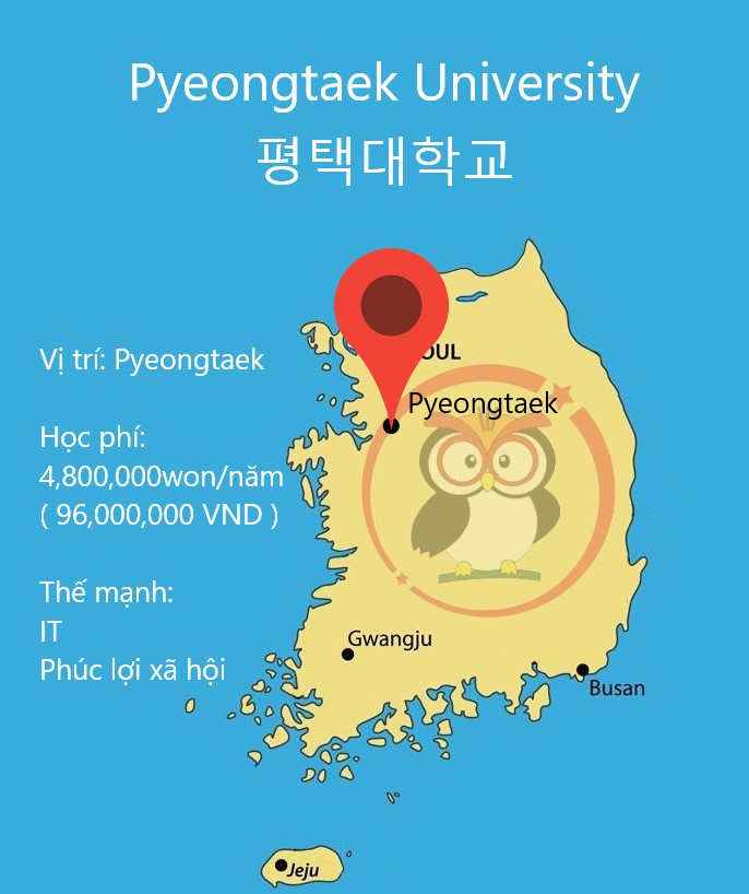 Bảo đồ đại học Pyeongtaek: vị trí, học phí, thế mạnh