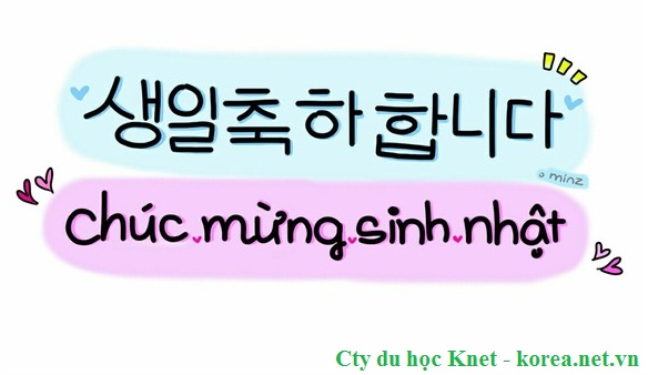 Các câu chúc mừng SINH NHẬT tiếng Hàn - Bài hát Chúc mừng SINH NHẬT tiếng  Hàn 