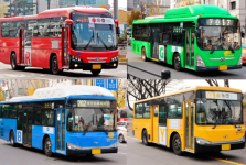 Xe buýt ở Hàn Quốc, cụ thể là ở Seoul được phân loại theo màu