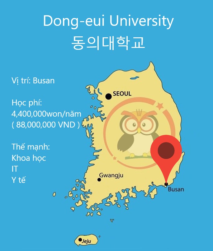 Bản đồ đại học Dong-eui: vị trí, học phí, thế mạnh