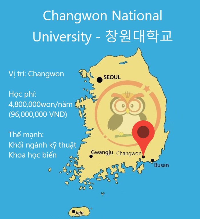 bản đồ đại học quốc gia Changwon: học phí, thế mạnh