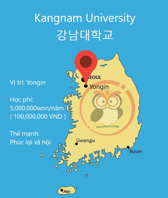 Bản đồ đại học Kangnam: Vị trí, học phí, thế mạnh