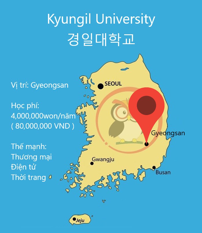 Bản đồ đại học Kyungil: vị trí, học phí, thế mạnh