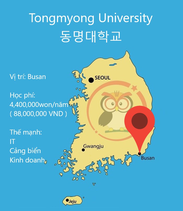 Bản đồ đại học Tongmyong: vị trí, học phí, thế mạnh