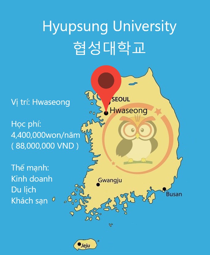 Bản đồ đại học Hyupsung: vị trí, học phí, thế mạnh
