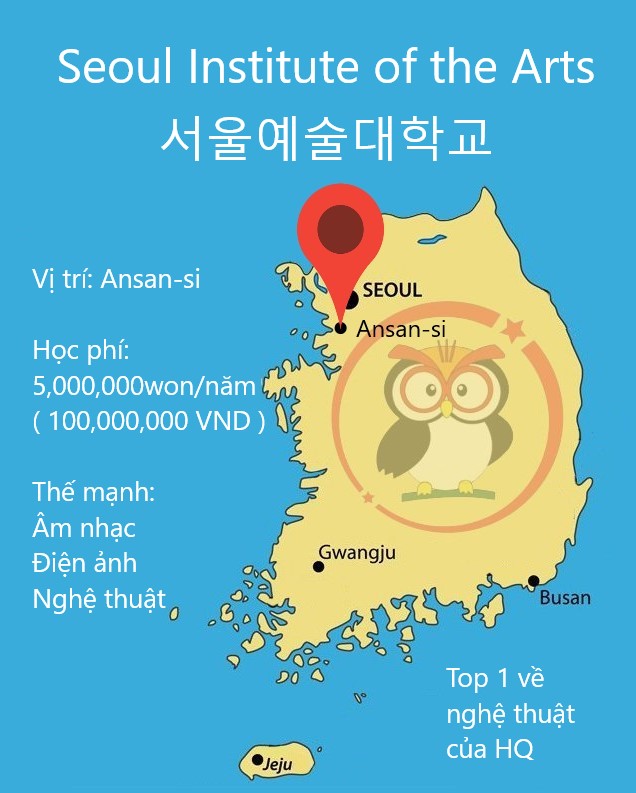 Bản đồ đại học nghệ thuật Seoul: vị trí. học phí, thế mạnh