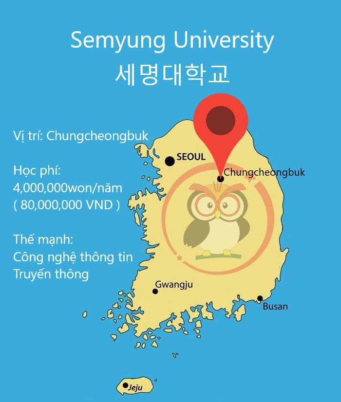 Bản đồ đại học Semyung: Vị trí, học phí, thế mạnh
