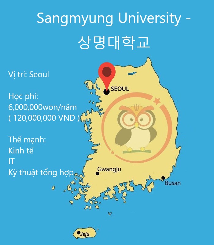 Bản đồ Sangmyung University: vị trí, học phí, thế mạnh