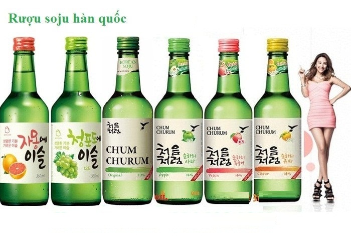 Rượu soju hoa quả hương vị Hàn Quốc