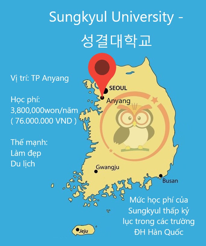 Bản đồ đại học Sungkyul: vị trí, học phí, thế mạnh